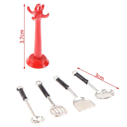 1:12 Scale Miniature Kitchen Kettle & Cookware Set Dollhouse Utensils