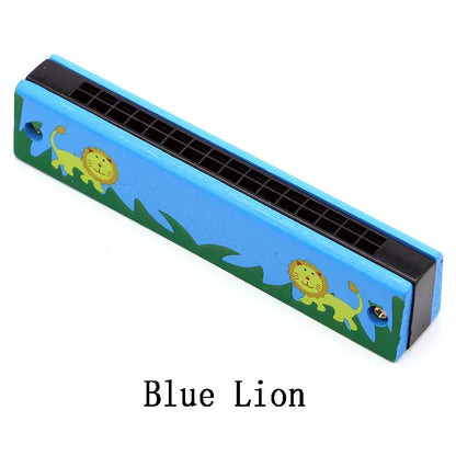 Wooden 10 Hole Harmonica Kids Educational Musical Instrument Toy