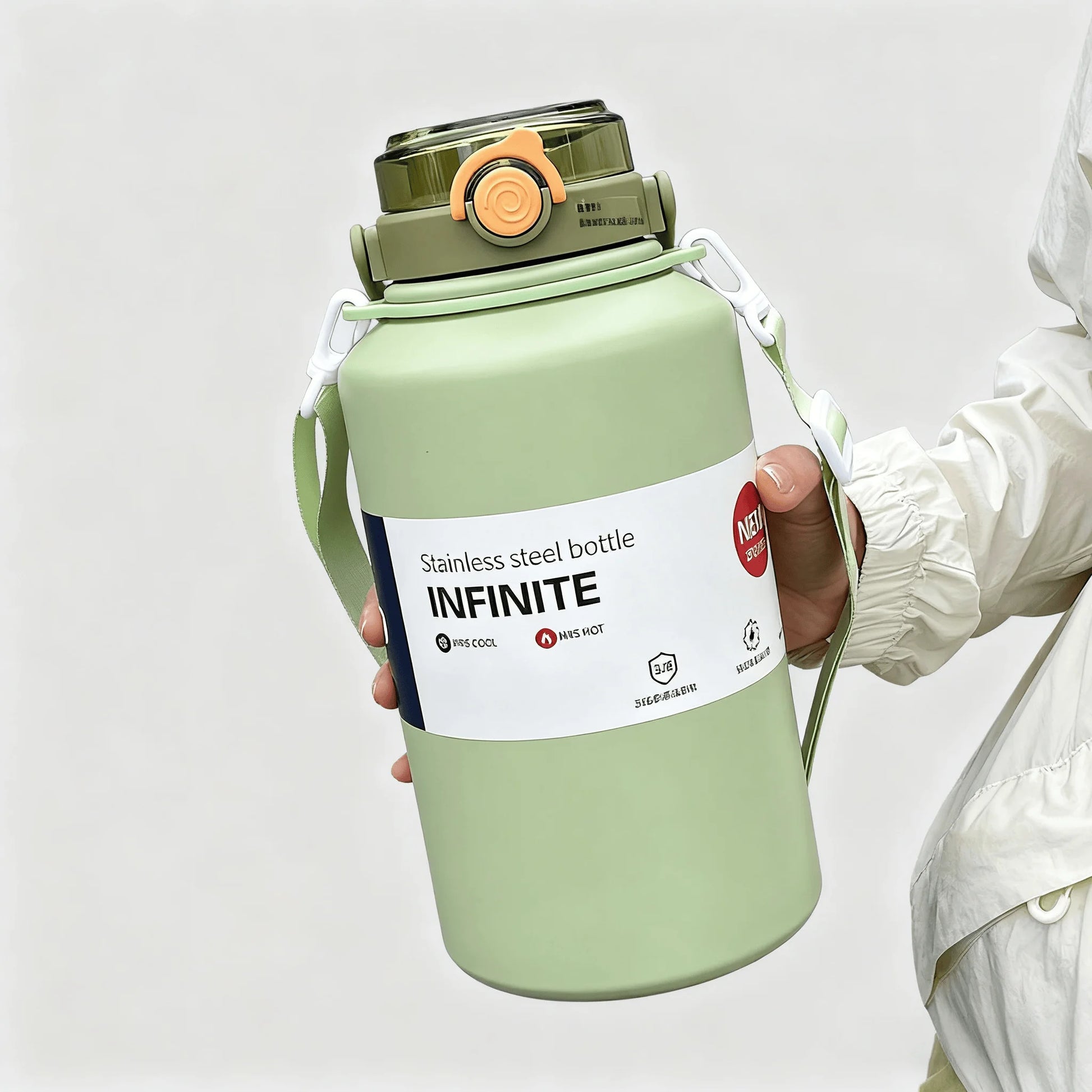 2000ml Stainless Steel Thermos Mug - Insulated Water Bottle Handle