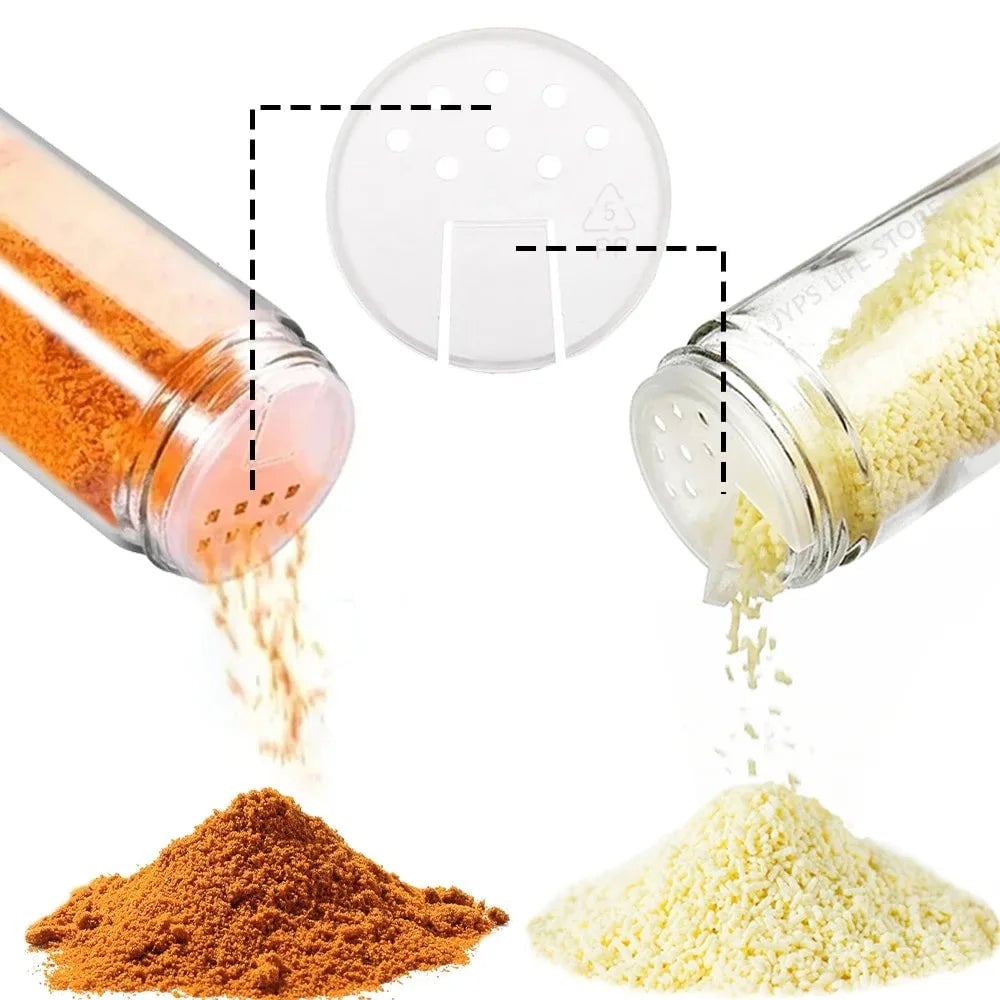 12pc Glass Spice Jars with Bamboo Lids, Labels & Collapsible Funnel