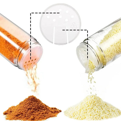 12pc Glass Spice Jars with Bamboo Lids, Labels & Collapsible Funnel
