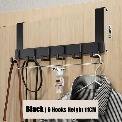 6-Hook Over Door Hanger - Multi-Purpose Clothes Coat Hat Organizer