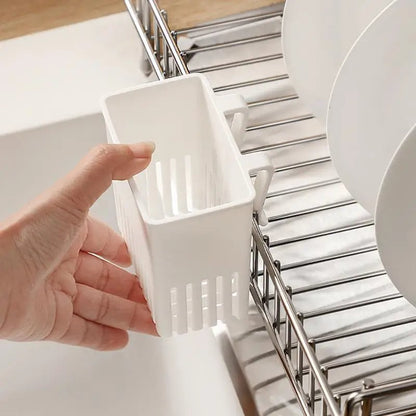 Wall Mount Silverware Drying Basket - Plastic Kitchen Utensil Holder