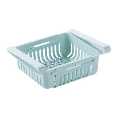 Adjustable Pull-Out Kitchen Fridge Storage Rack Drawer Organizer