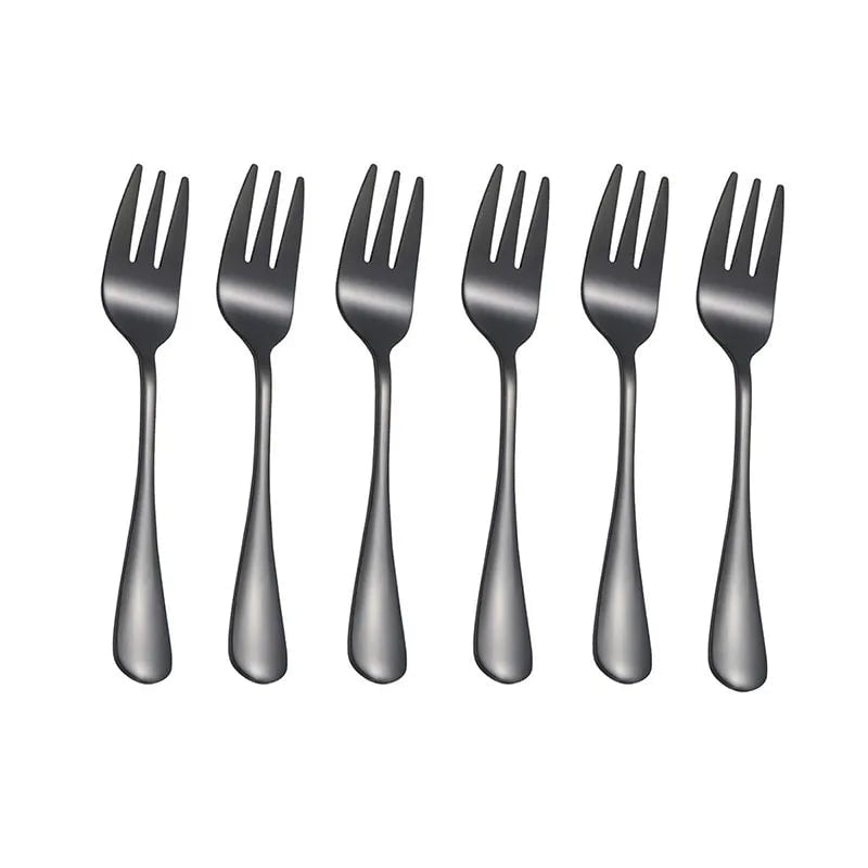 6-Piece Stainless Steel Fruit Dessert Forks Small Cutlery Set