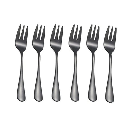 6-Piece Stainless Steel Fruit Dessert Forks Small Cutlery Set