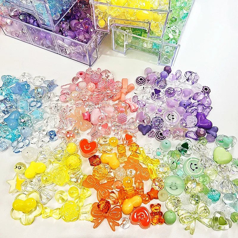Acrylic Beads 10/30g Heart Bow Flower 8 Styles DIY Jewelry Making