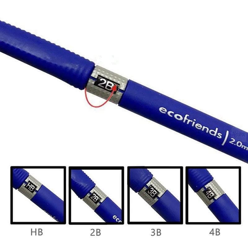 2.0mm Mechanical Pencil Set 2B Lead Refills Drawing Sketching Art