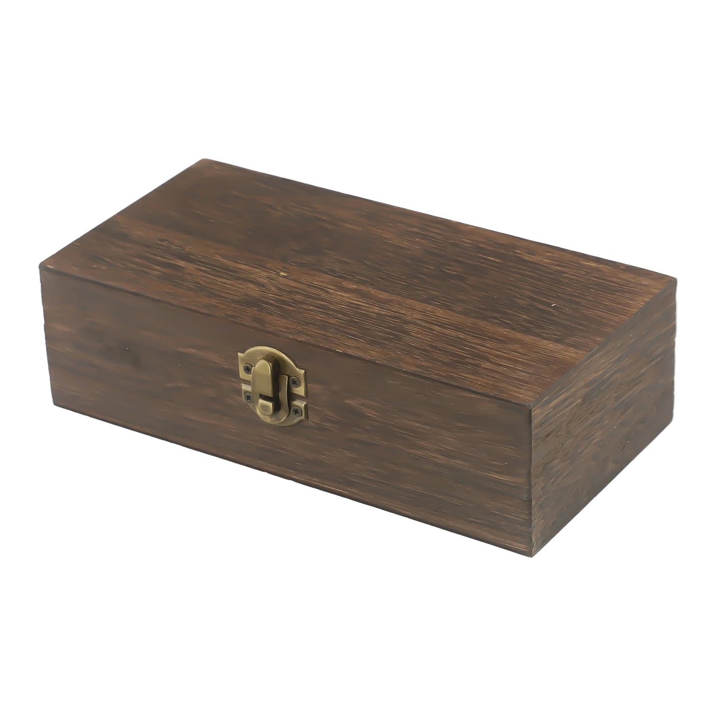 Wooden Storage Box 20x10x6cm Retro Buckle Tea Coffee Bean Container