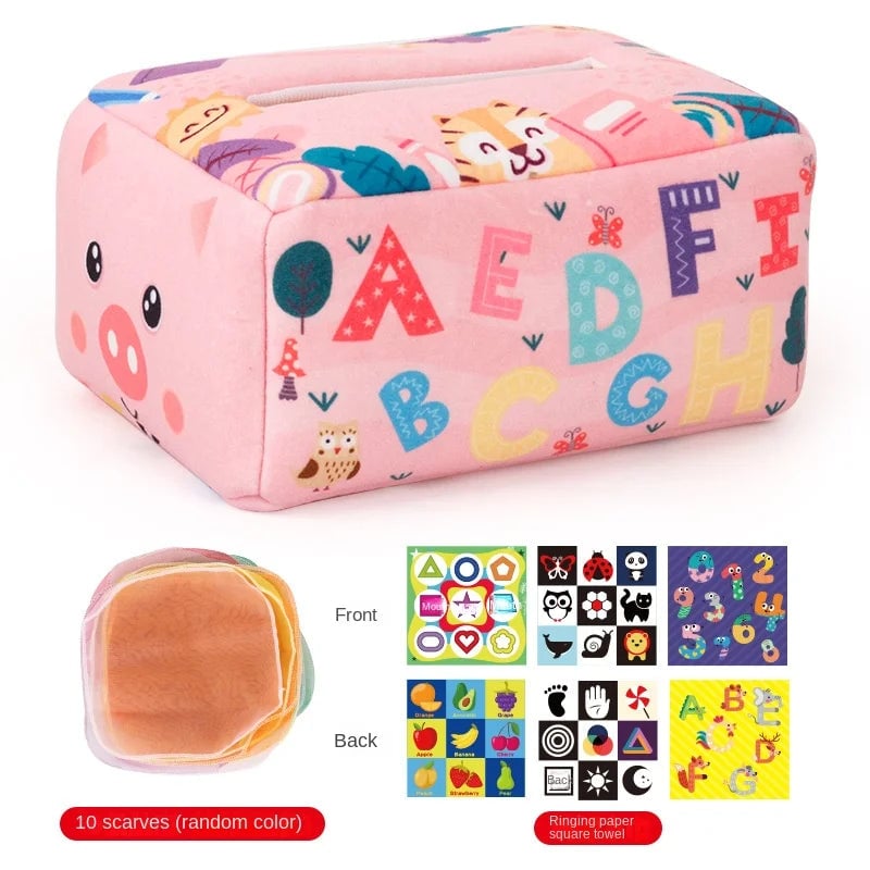 Baby Montessori Magic Tissue Box - Educational Sensory Busy Board