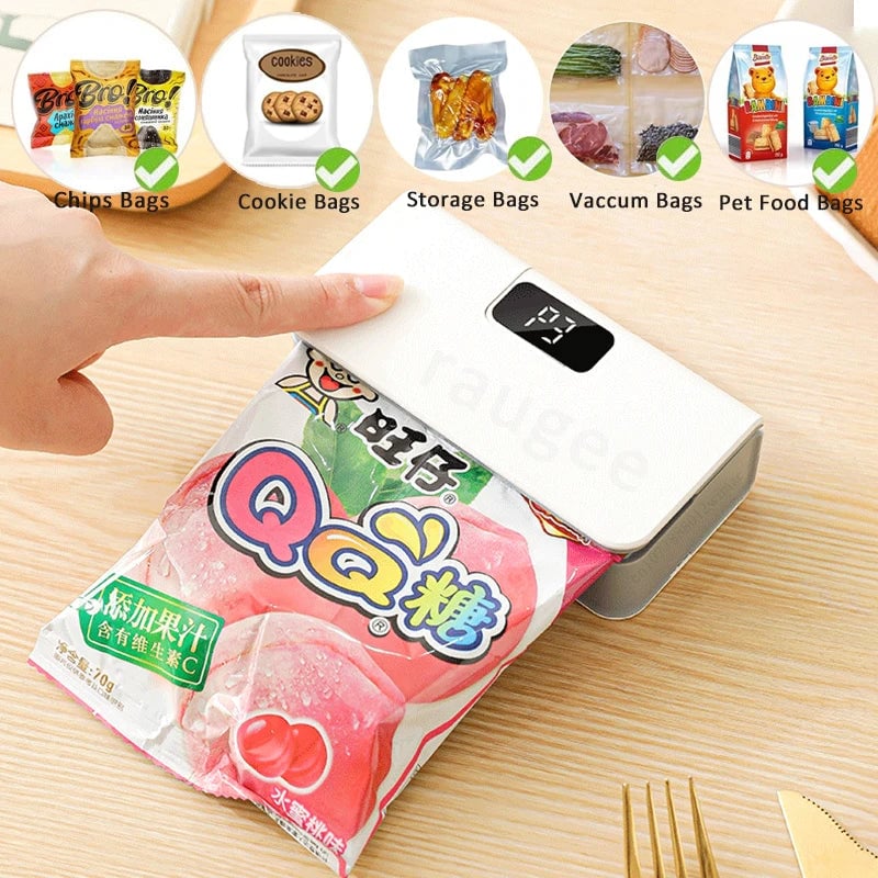 Mini Heat Sealer 2-in-1 Plastic Bag Food Packaging Machine Portable