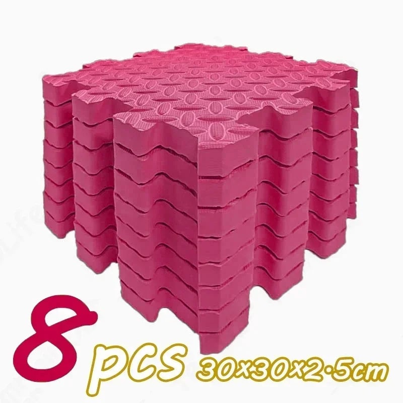8Pcs 2.5cm Thick Nonslip Baby Play Mat Soundproof Puzzle Gym