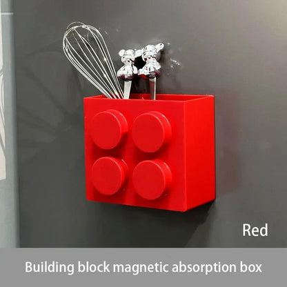 Magnetic Building Block Refrigerator Storage Rack Wall Mount