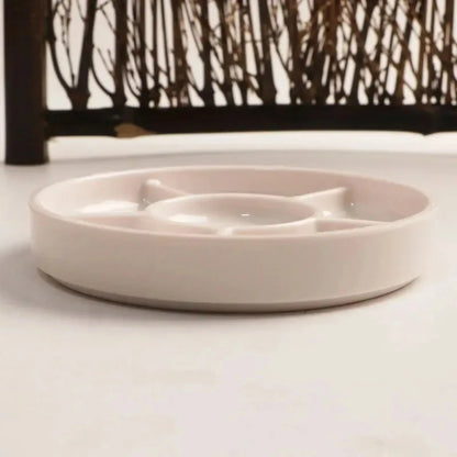 Imitation Porcelain Round Paint Palette with Lid - White Acrylic Tray