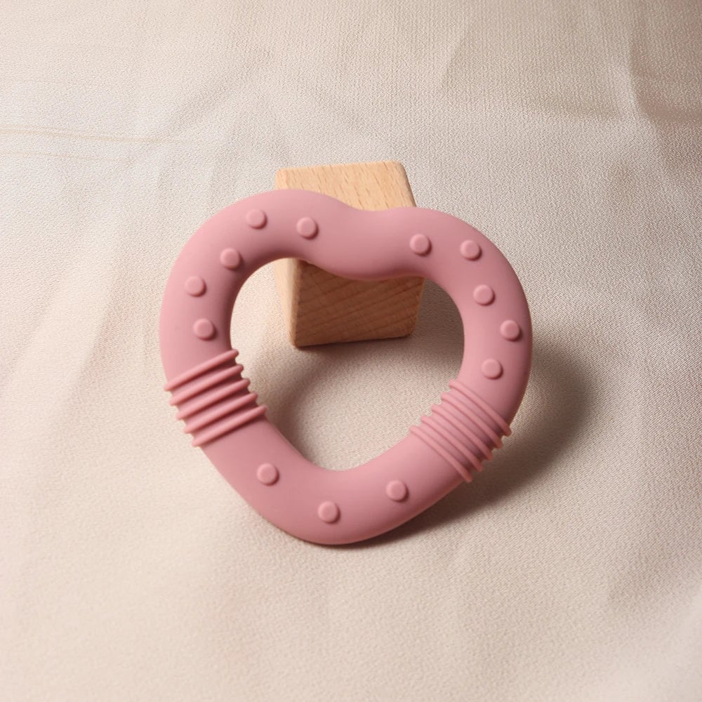 Food Grade Silicone Heart Star Teether - Baby Teething Toy 2024