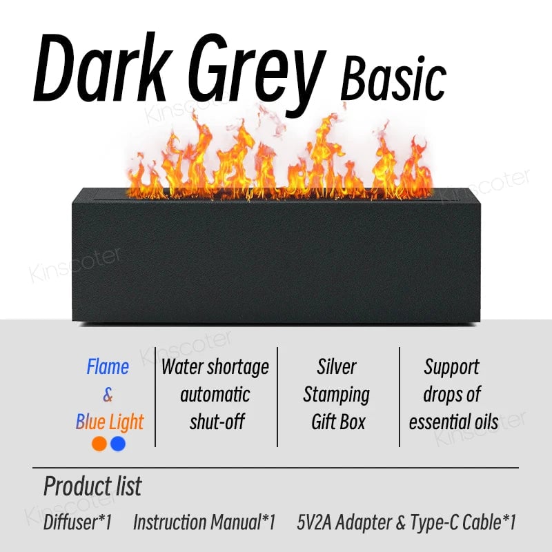 Ultrasonic Cool Mist Humidifier LED Flame Aroma Diffuser 300ml