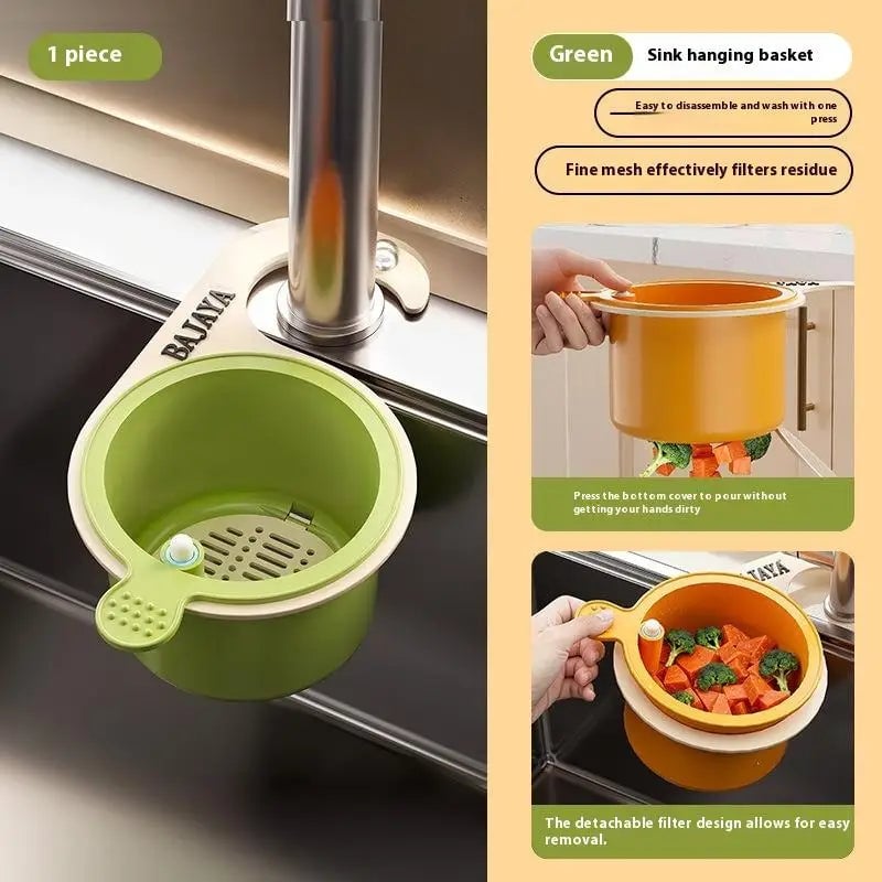 Adjustable Leak Proof Kitchen Sink Strainer Hanging Drainage Basket