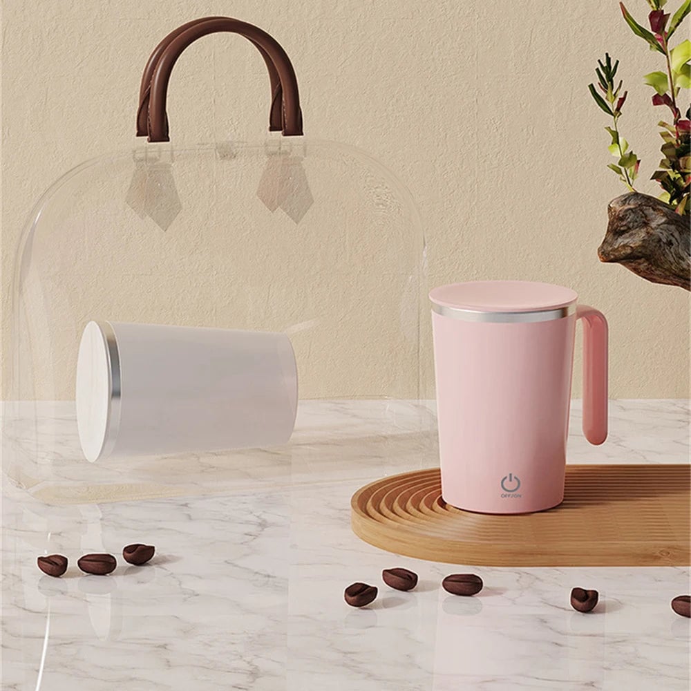 Rechargeable Stainless Steel Self-Mixing Coffee Mug Automatic Stirrer