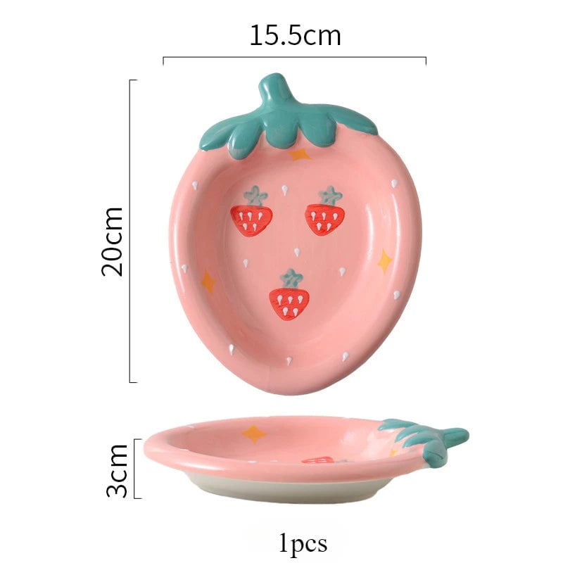 Ceramic Mini Dessert Plates - Small Fruit Salad Serving Trays Set