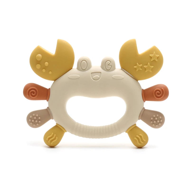 BPA-Free Silicone Crab Teething Toy - Easy Grip Design Newborn