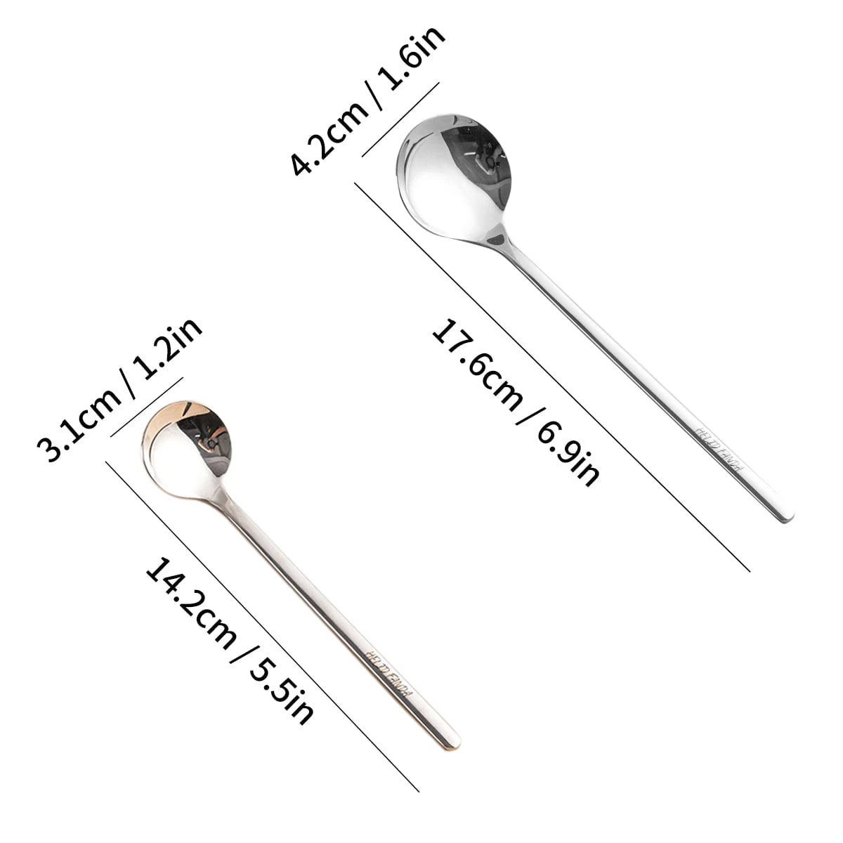 316 Stainless Steel Long Handle Dessert Spoons Set 2/4PCS Coffee
