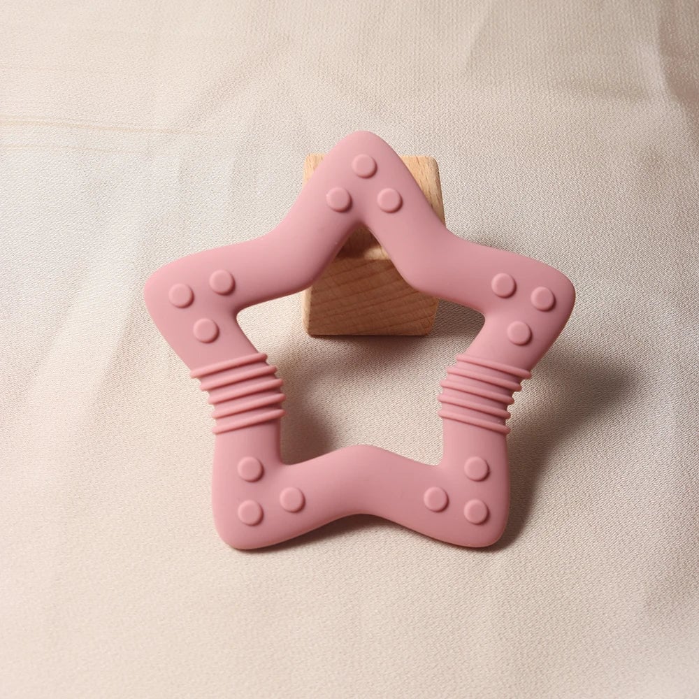 Food Grade Silicone Heart Star Teether - Baby Teething Toy 2024