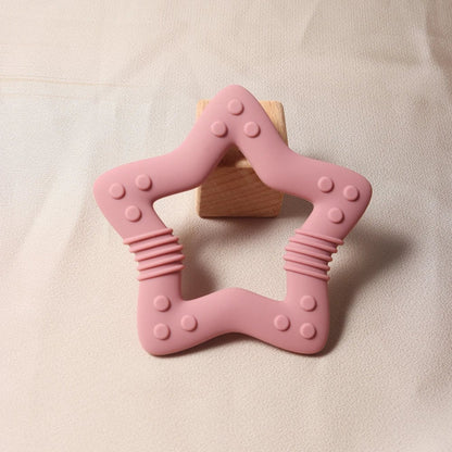 Food Grade Silicone Heart Star Teether - Baby Teething Toy 2024