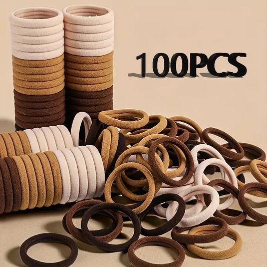 30-200pcs Nylon Hair Bands Set - Basic Ponytail Holders & Ties