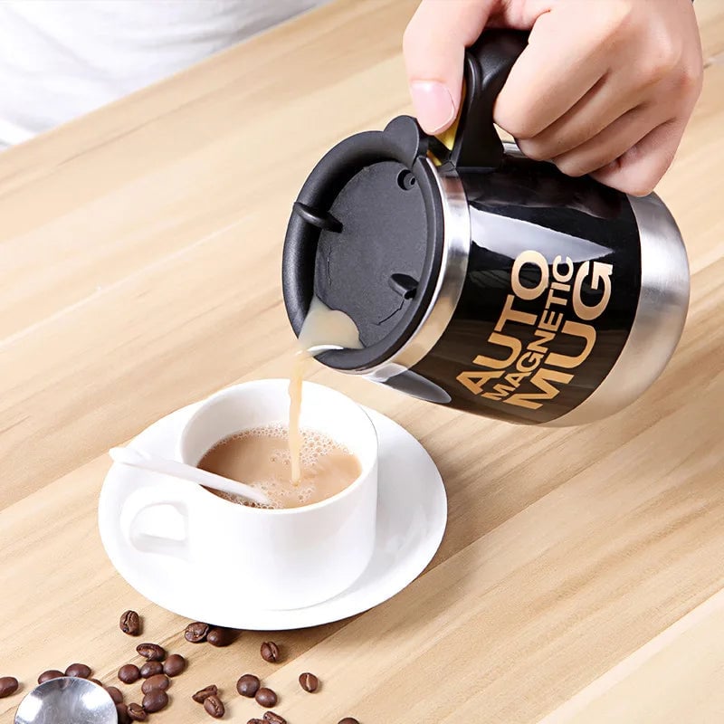 Electric Self Stirring Coffee Mug 450ml Stainless Steel Magnetic