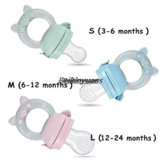 Silicone Baby Teething Pacifier Fruit Vegetable Bite Bag Molar Stick