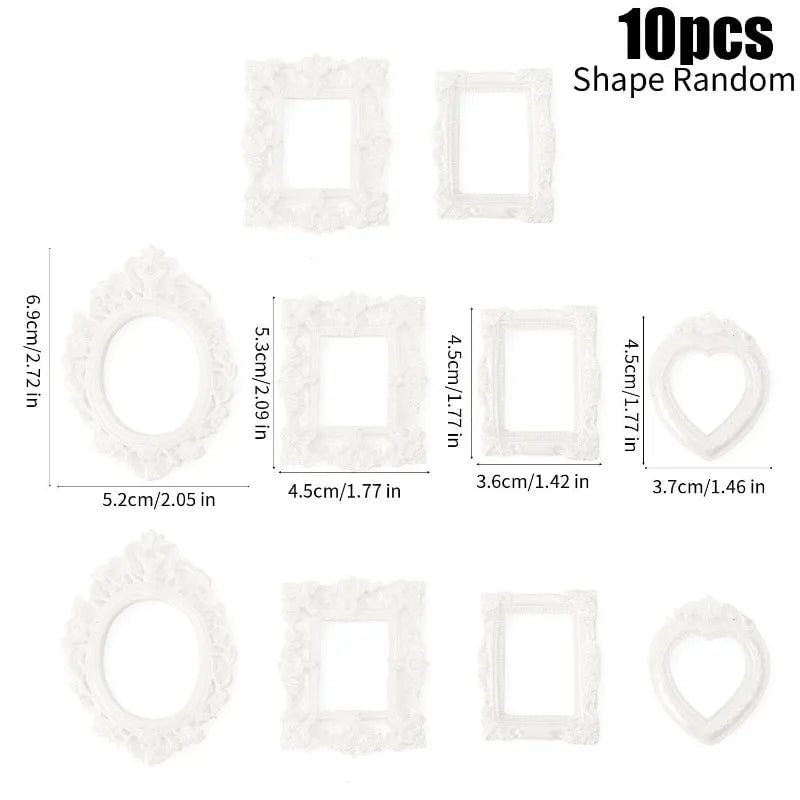 Mini Vintage Resin Picture Frames 10/30PCS Antique Silver Gold