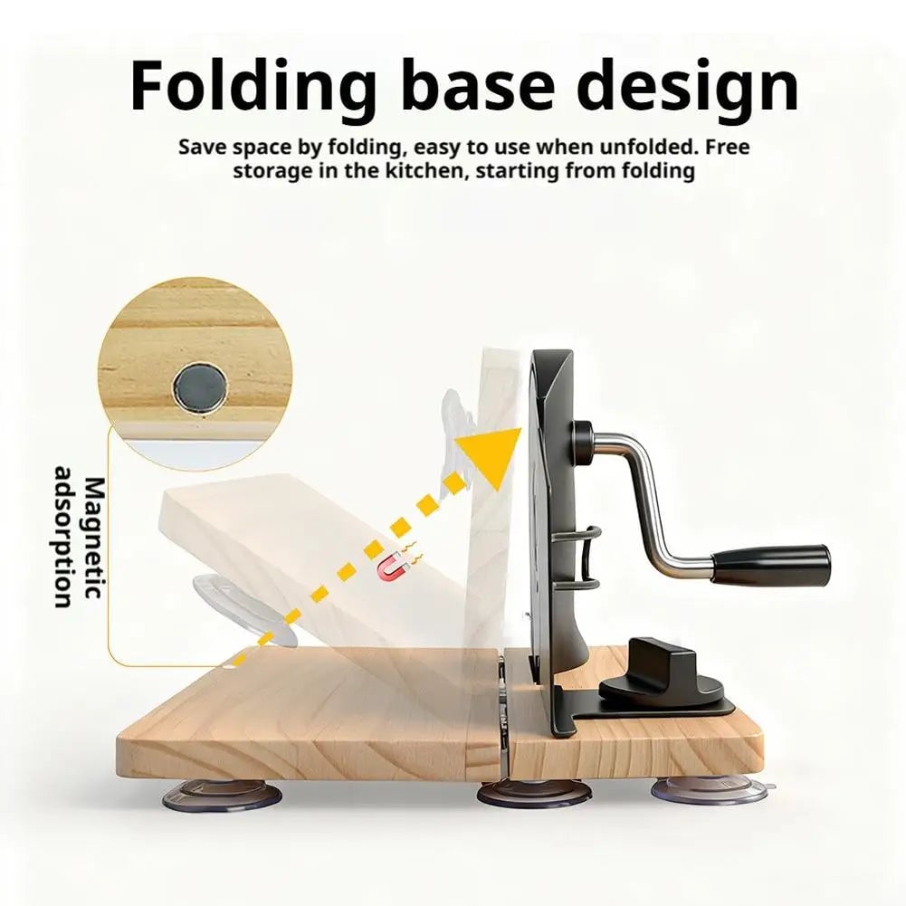 Manual Bread Slicer Adjustable Thickness Stainless Steel Hand Crank