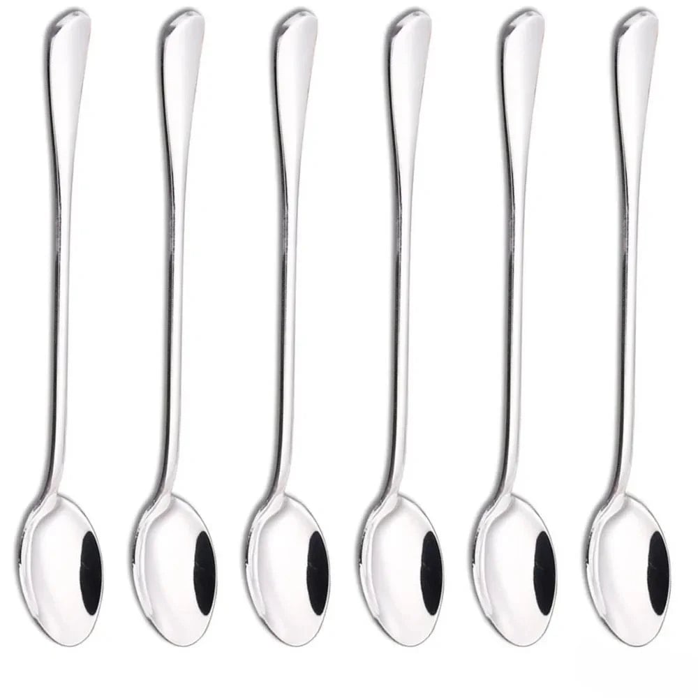 6PCS Long Handle Coffee Spoons - Ice Cream Dessert Tea Spoons Set