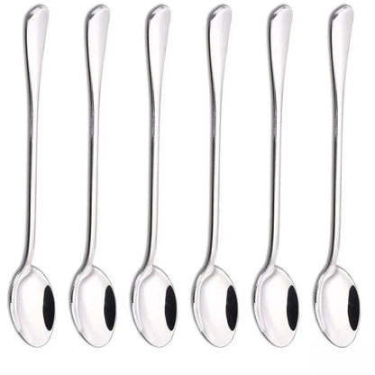 6PCS Long Handle Coffee Spoons - Ice Cream Dessert Tea Spoons Set
