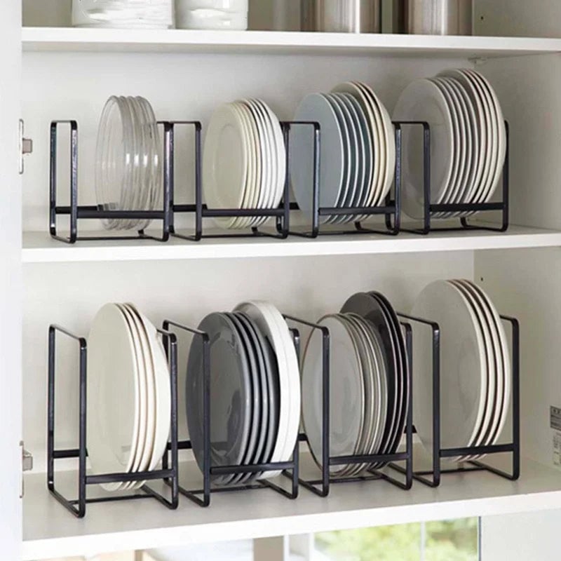 Iron Kitchen Dish Drying Rack - Countertop Plate Storage Cabinet