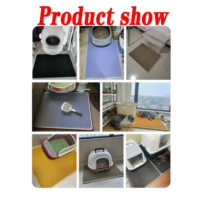 Large Waterproof Double Layer Cat Litter Mat Non-Slip Trapping Pad