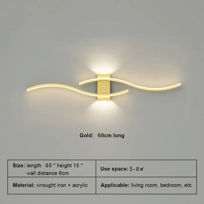 LED Long Strip Wall Lamp - Modern TV Background Light for Bedroom