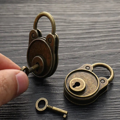Vintage Bronze Padlock with Keys - Antique Style Lock for Luggage