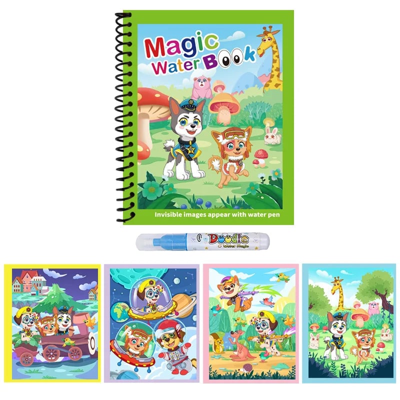 Magic Water Drawing Book Reusable Mess-Free Paint Pad Refillable Pen