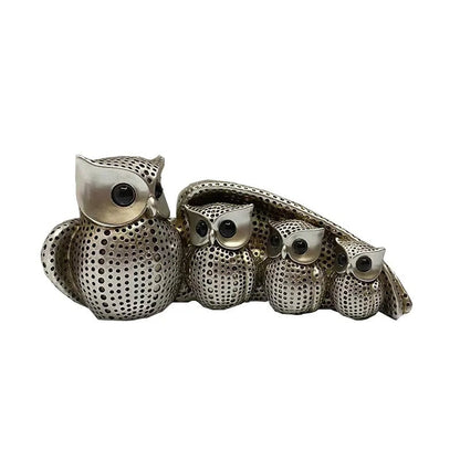 Family of Four Owl Decorative Figurines Set - Home Decor Sculptures