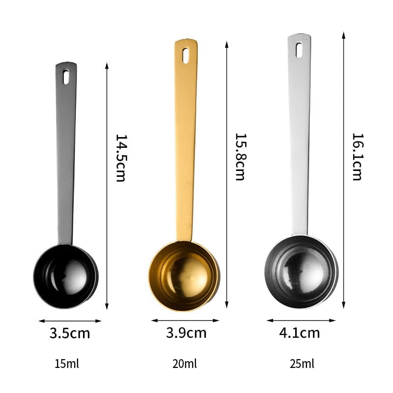 Premium Stainless Steel Coffee Scoop 15/20/25ml Measuring Spoon