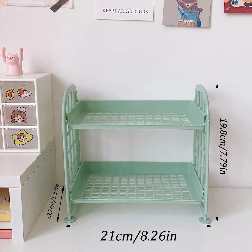 Multi-Layer Desktop Storage Organizer Rack - Computer Desk Shelf
