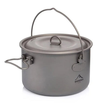 Titanium Camping Cookware Set - Lightweight Pot Frying Pan Outdoor