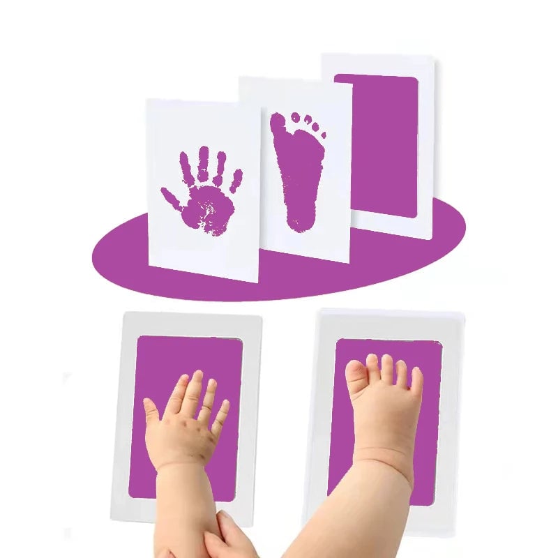 Newborn Baby Handprint Footprint Kit Ink Pads Photo Frame Gift