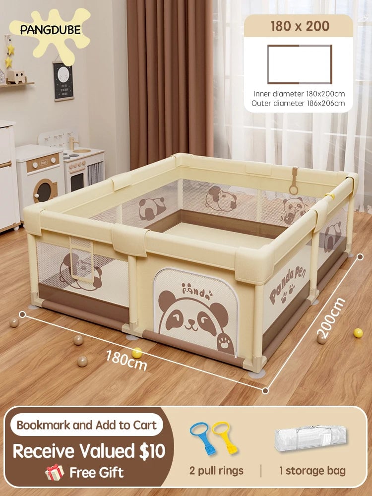 Panda Baby Playpen 4 Adjustable Sizes Activity Gym Safety Fence