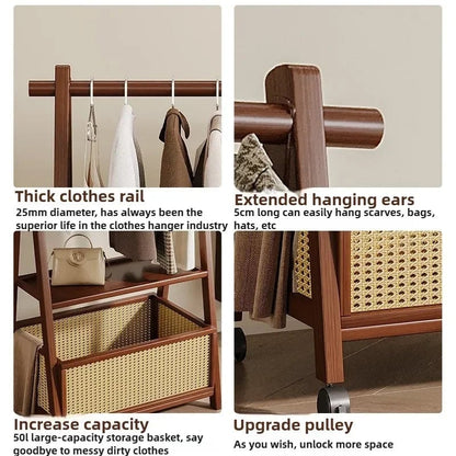 Heavy Duty Floor Standing Clothes Rack - Bedroom Wardrobe Storage