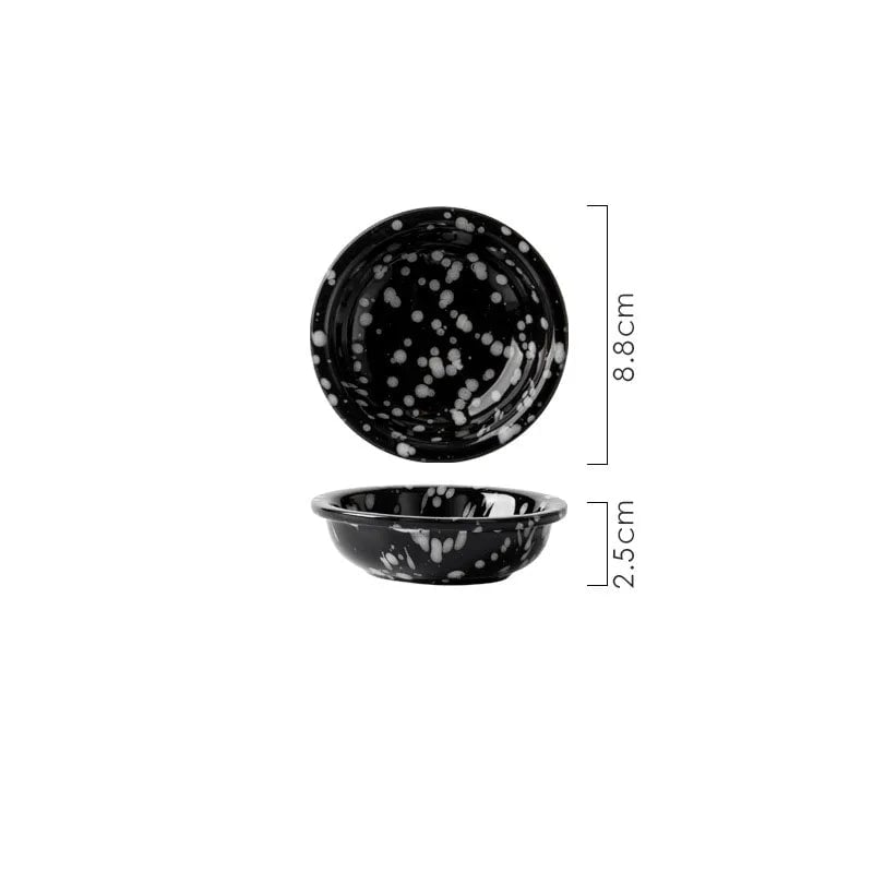 6-Piece Ceramic Plate Set Splashing Ink Design Breakfast Dessert