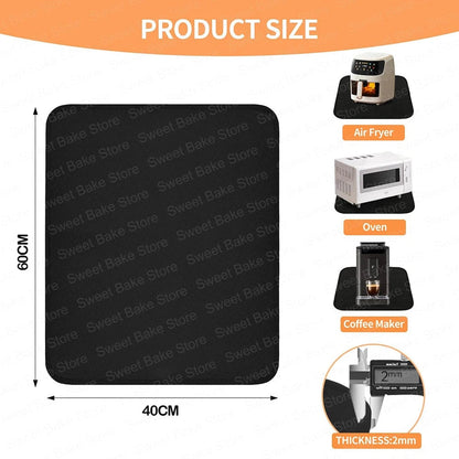 60x40cm Non-Slip Heat Protection Mat - Air Fryer Heatproof Pad