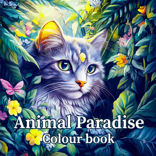 Adult Coloring Book Animals Cats Flowers Therapeutic Art Therapy