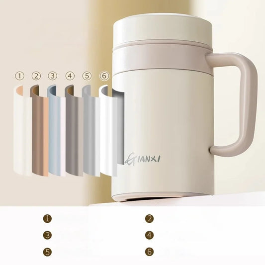Large Capacity Thermos Cup Tea Water Separation Handle Strap Women